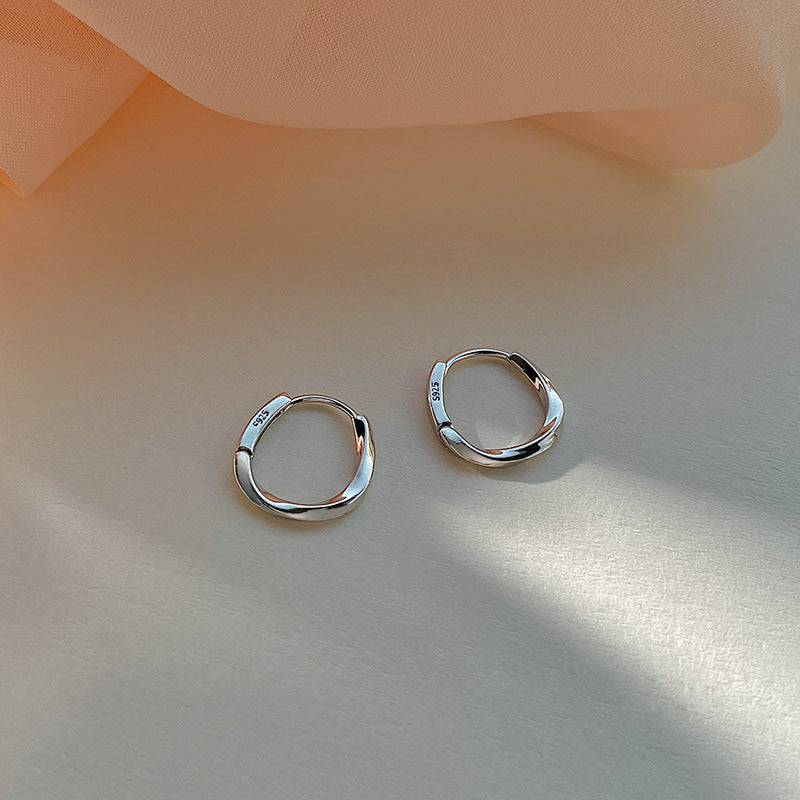 Twisted silver earrings