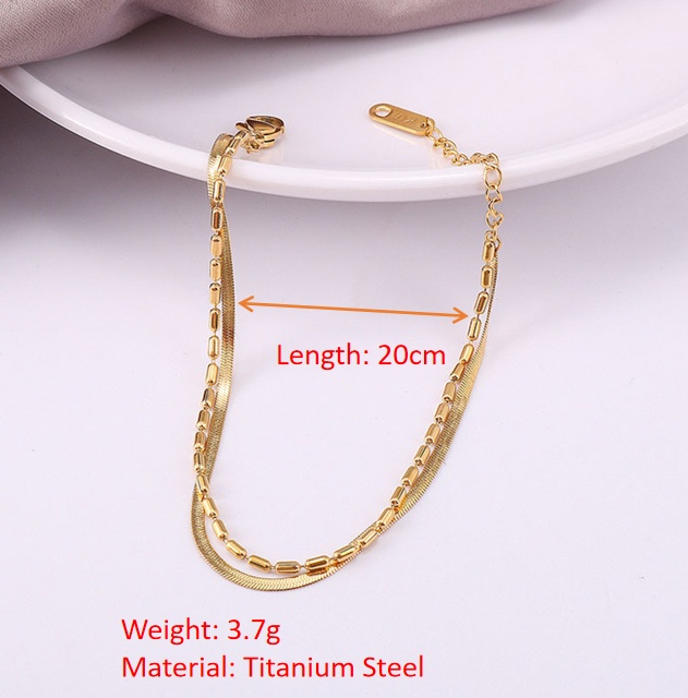 Snake Bone Layer Golden Bean Bracelet