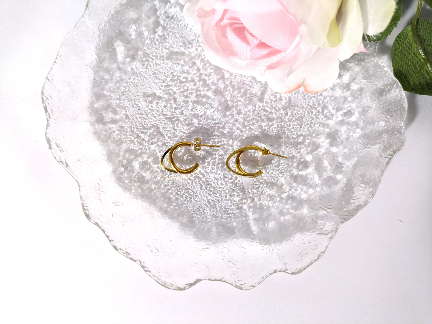 Simple double circles retro fashion earrings