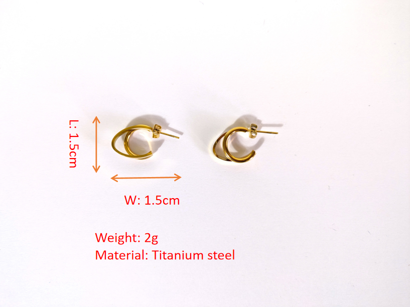 Simple double circles retro fashion earrings