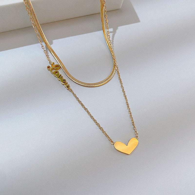 Love double layer necklace