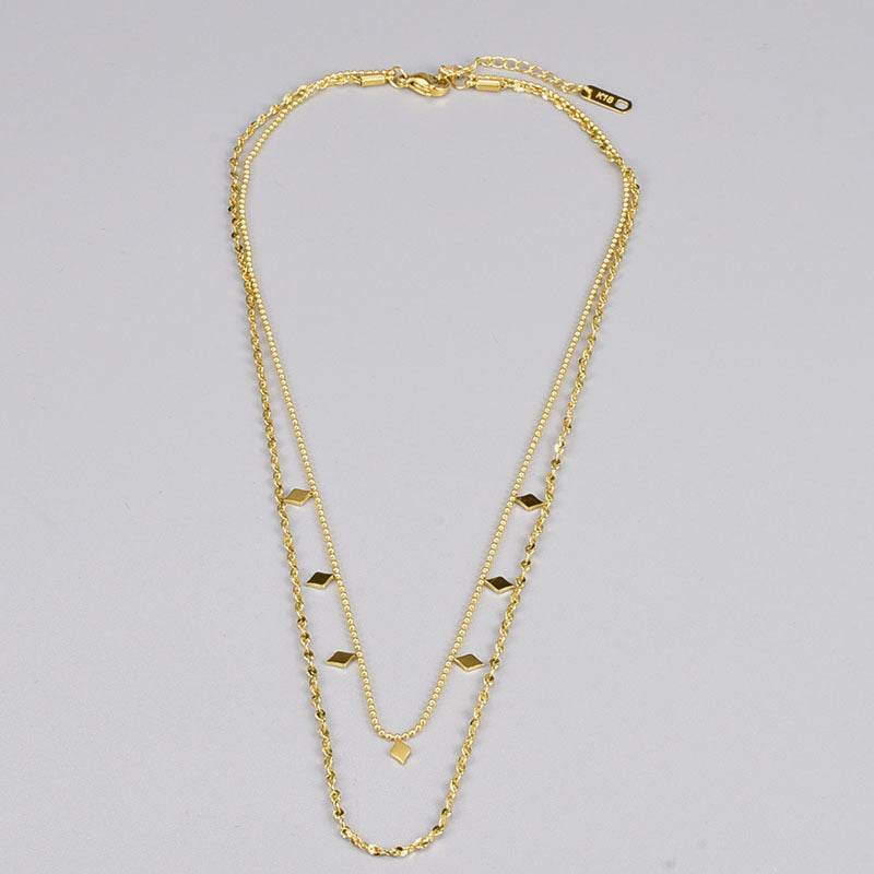 Rhombus Sequin Layer Necklace