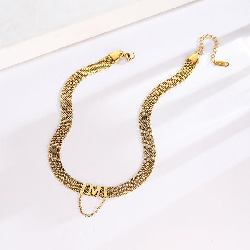 M Letter Clavicle Chain Necklace