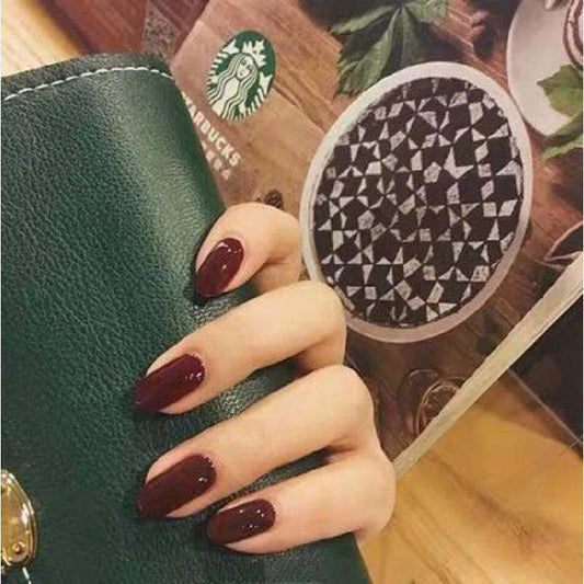 Dark Red Press On Nails