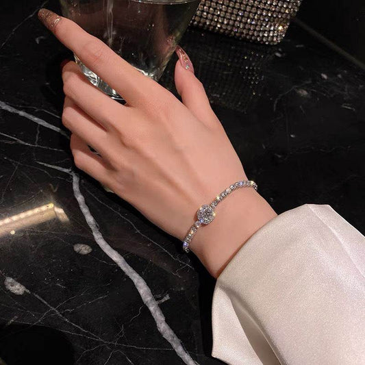 Light luxury diamond silver bracelet