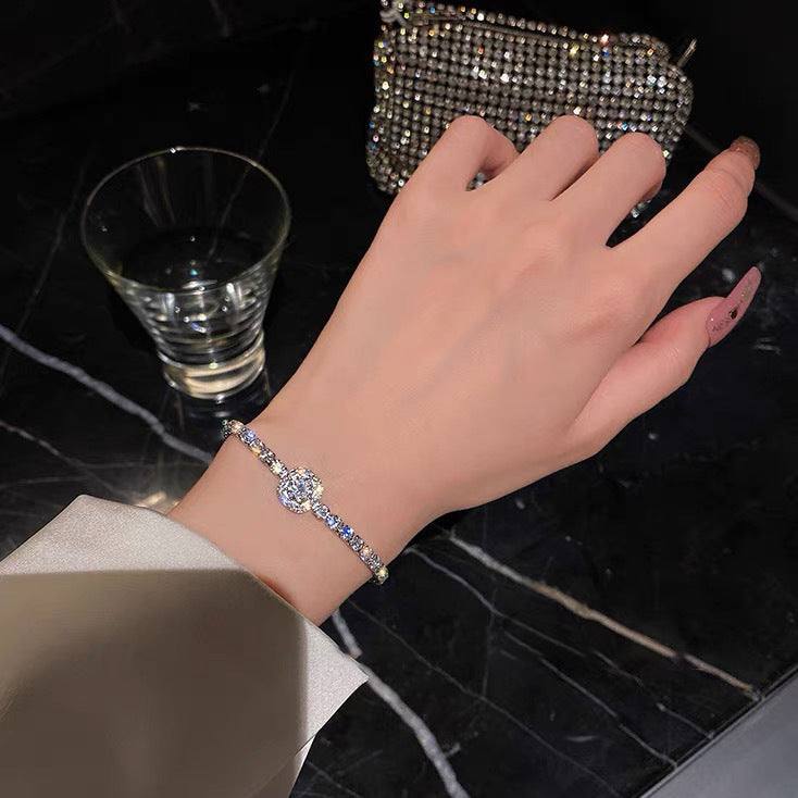 Light luxury diamond silver bracelet