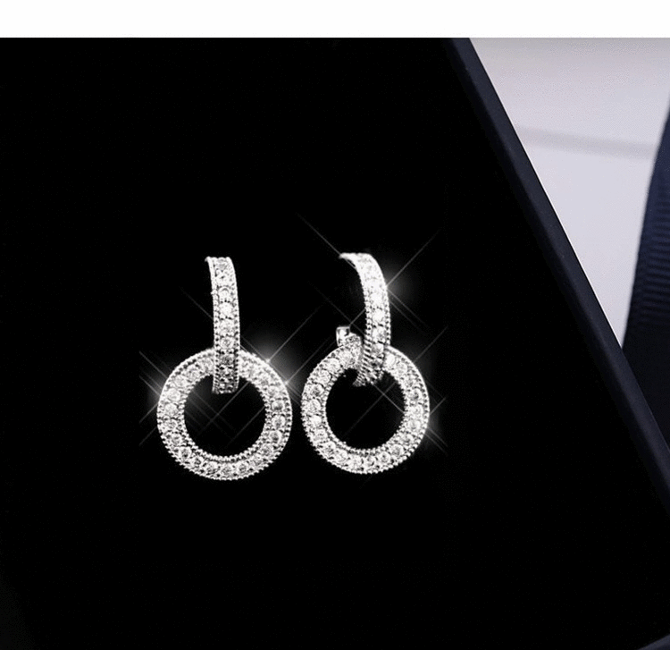 Double Hoop Diamond Stud Earrings