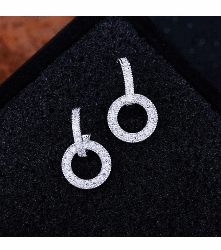 Double Hoop Diamond Stud Earrings