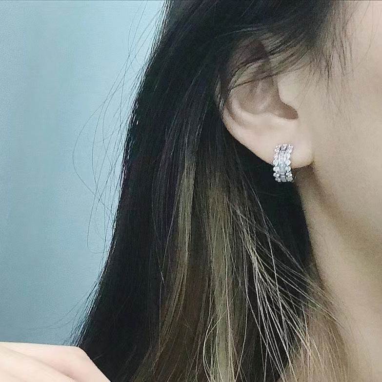 Micro-encrusted zircon rock candy earrings