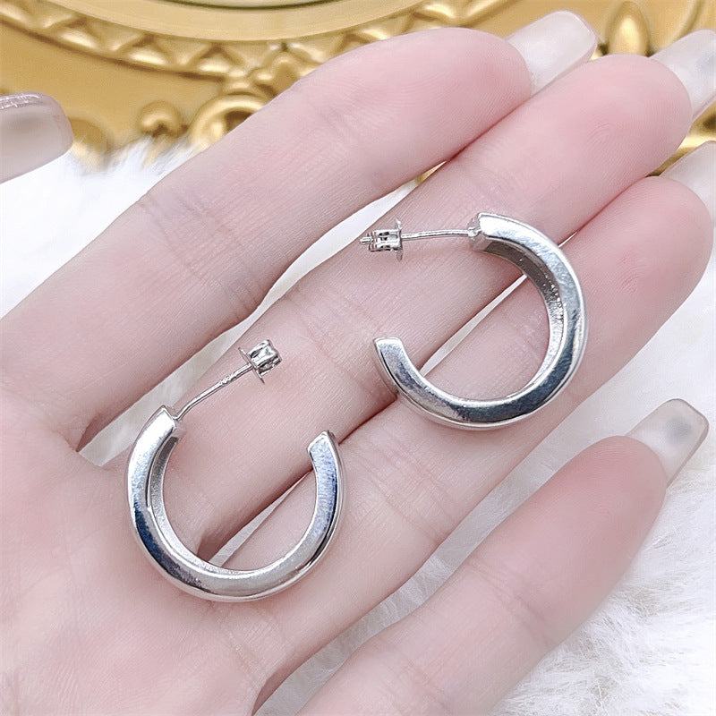 Large plain hoop earrings