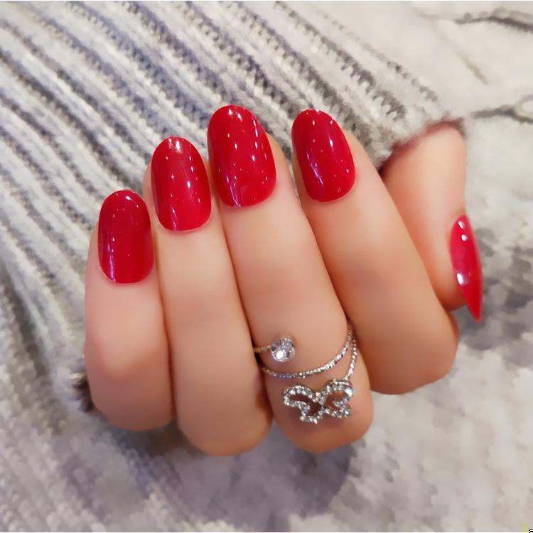 Festive Red Press On Nails