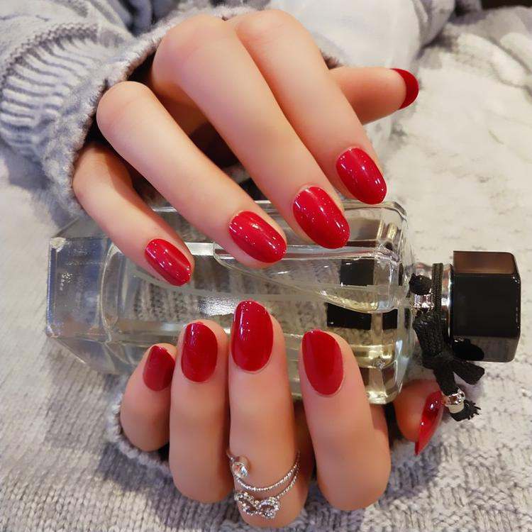 Festive Red Press On Nails