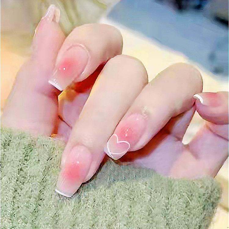 Gradient Heart Press On Nails