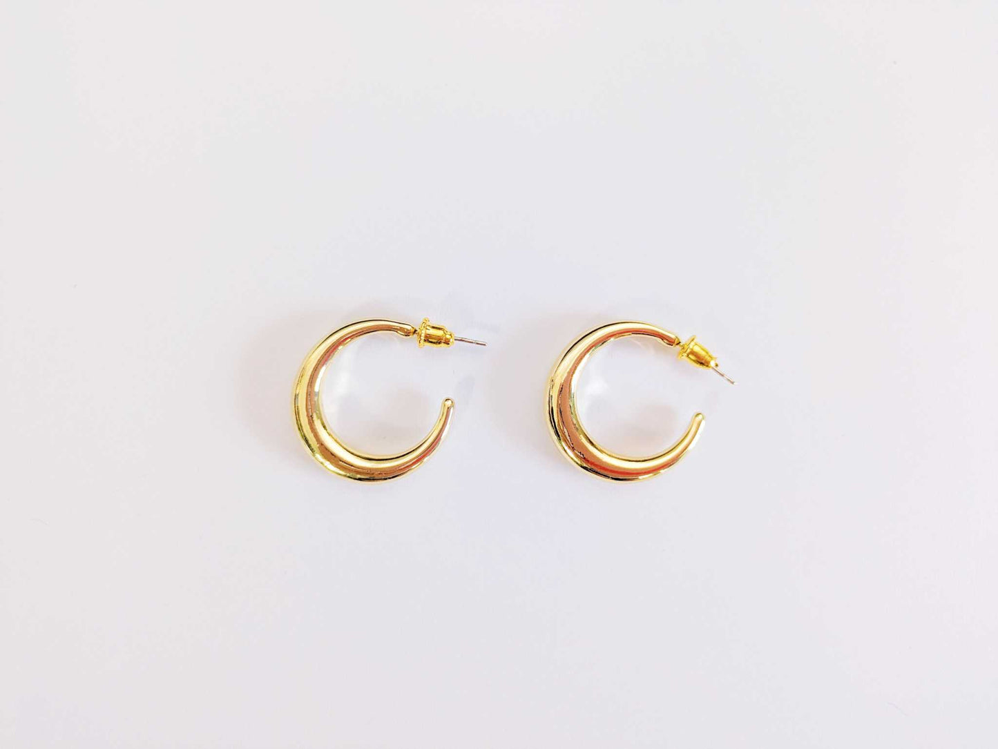 High End C-Shaped Gold Earrings