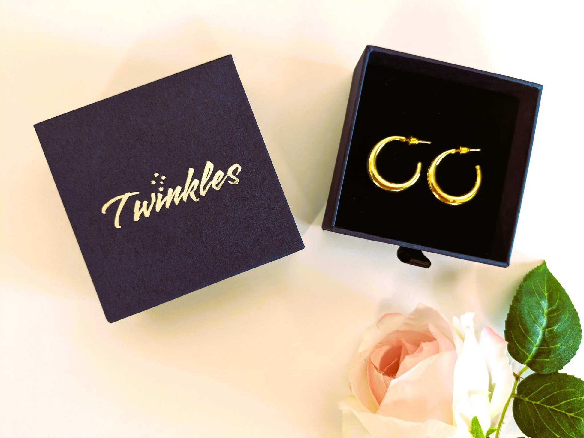 High End C-Shaped Gold Earrings