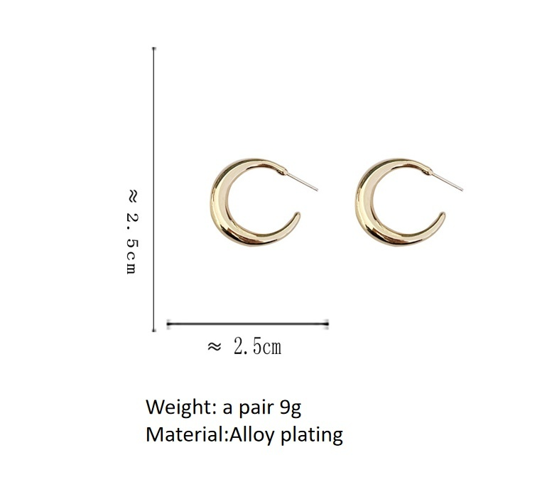 High End C-Shaped Silver Earrings