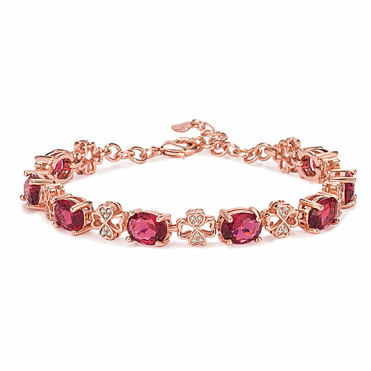 Red diamond rose gold bracelet