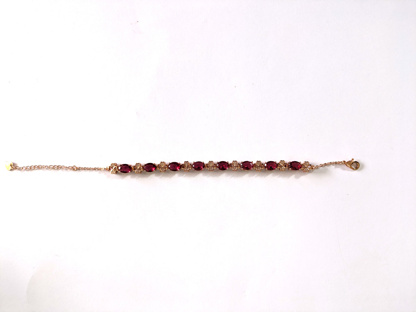 Red diamond rose gold bracelet