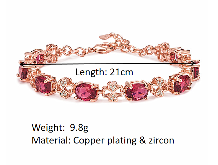 Red diamond rose gold bracelet