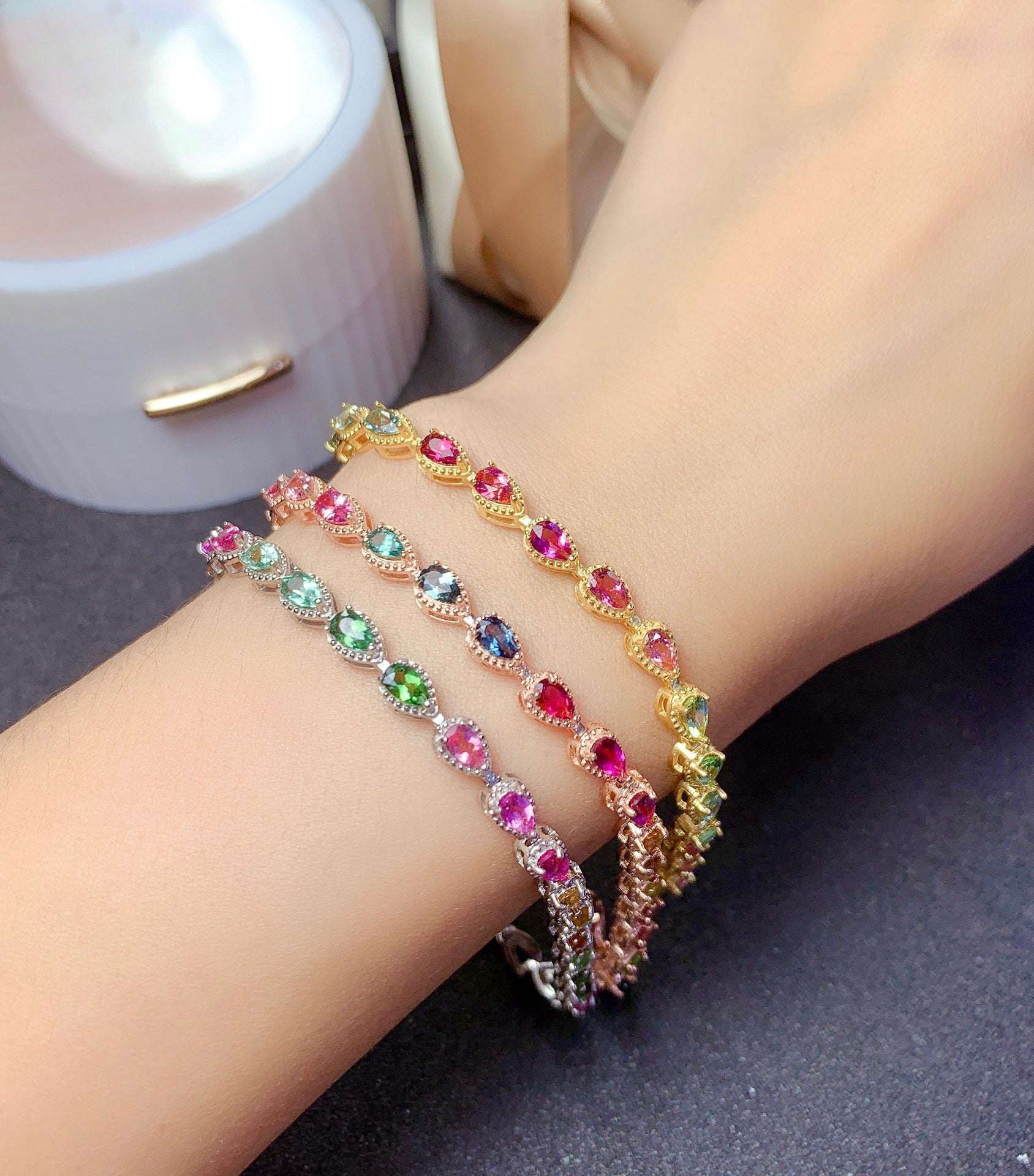 Rainbow Candy Colour Tourmaline Bracelet