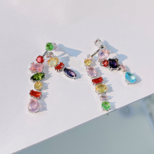 Sweet candy colored diamond earrings