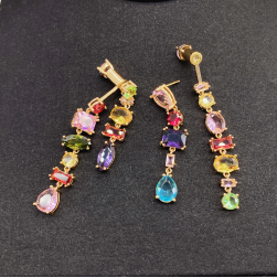 Sweet candy colored diamond earrings