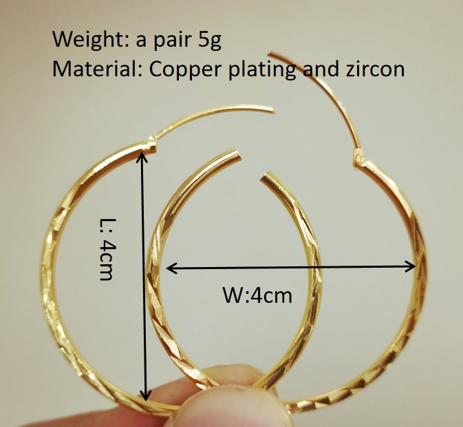 Large ring geometric concave earrings