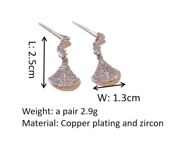 Scallop skirt earrings