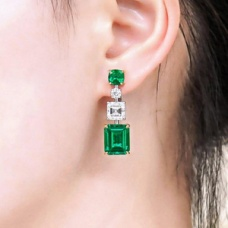 Imitation emerald earrings