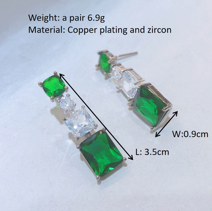 Imitation emerald earrings