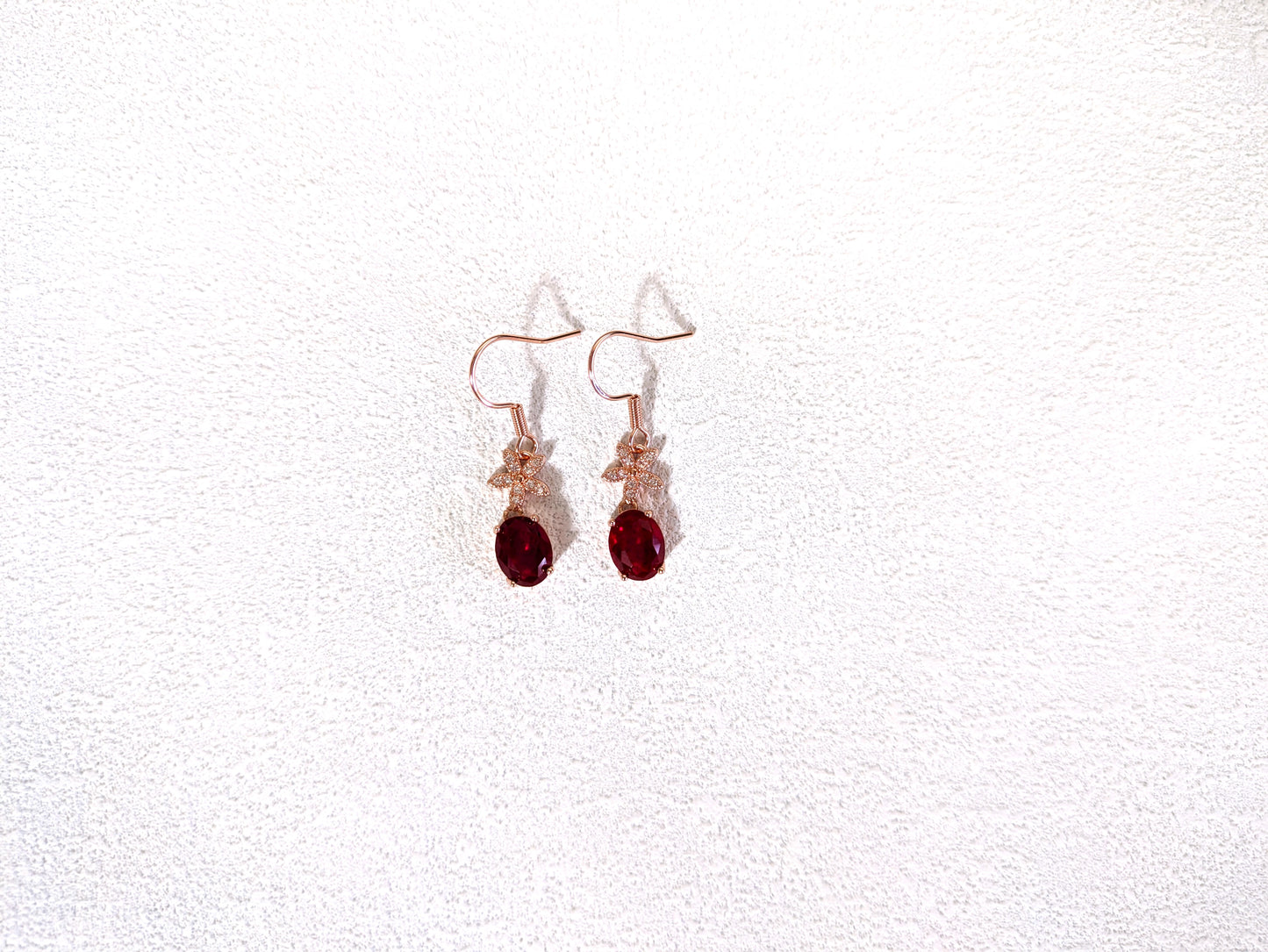 Rose gold pomegranate flower earrings