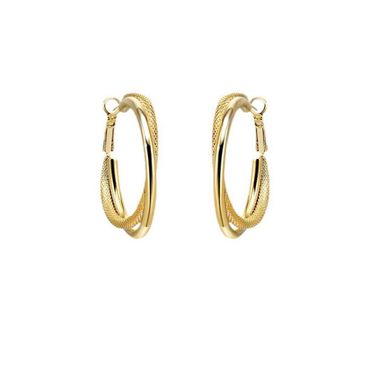 Versatile commuting frosted texture  hoop earrings