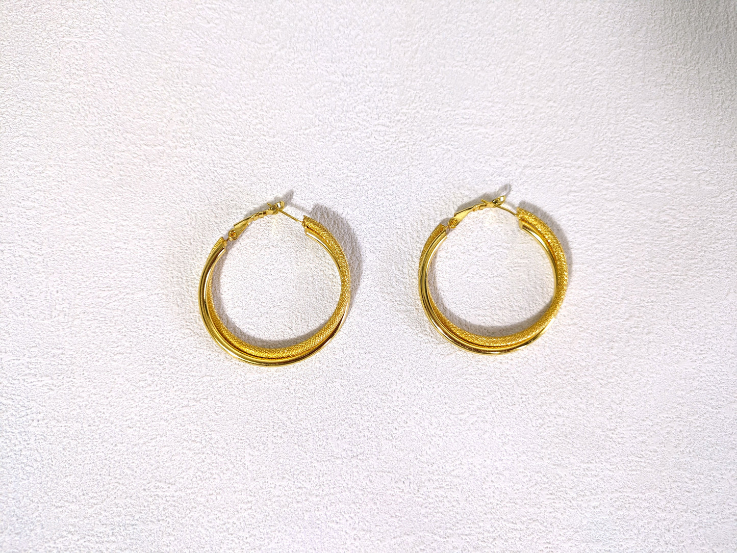 Versatile commuting frosted texture  hoop earrings