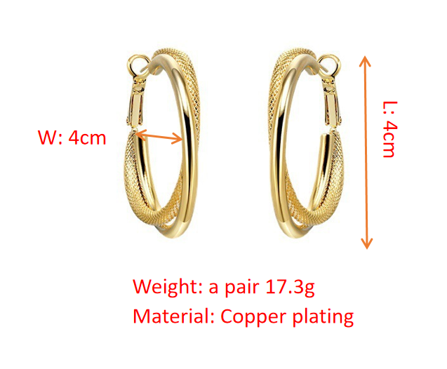 Versatile commuting frosted texture  hoop earrings