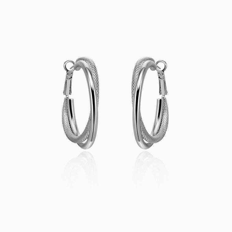 French Retro Exaggerated Silver Earrings