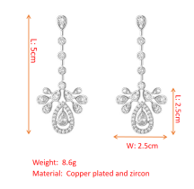 Super fairy crown water drop tassel earrings light luxury high-end long style earrings