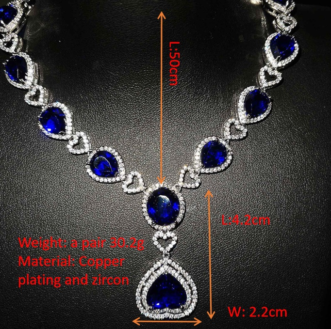 Luxurious Heart of the Ocean Blue Diamond  Necklace