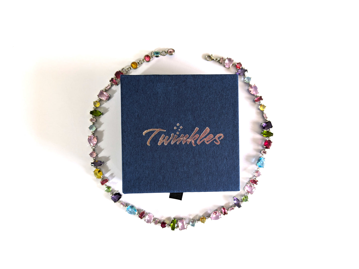 Sweet candy colored diamond necklace