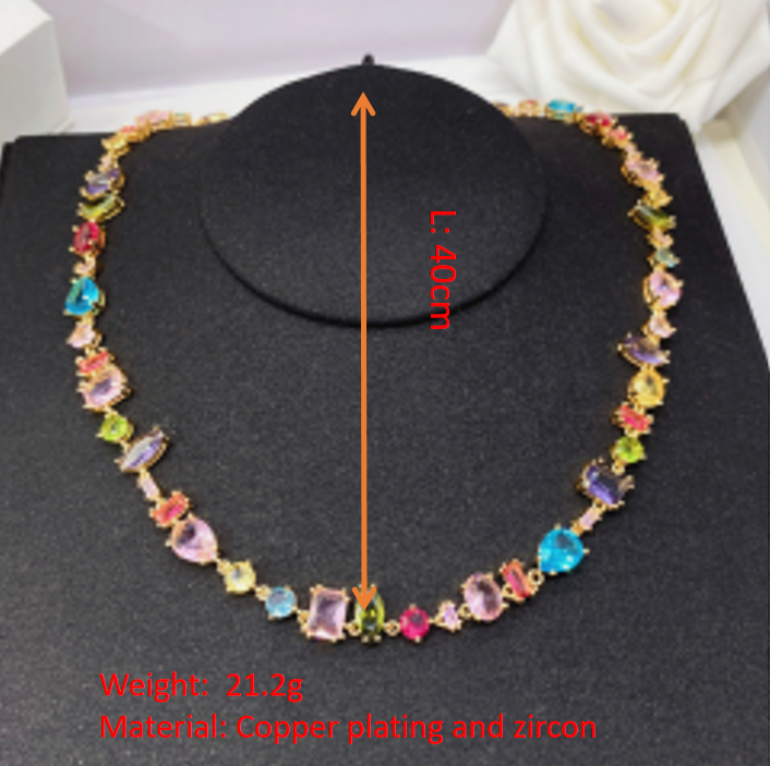 Sweet candy colored diamond necklace