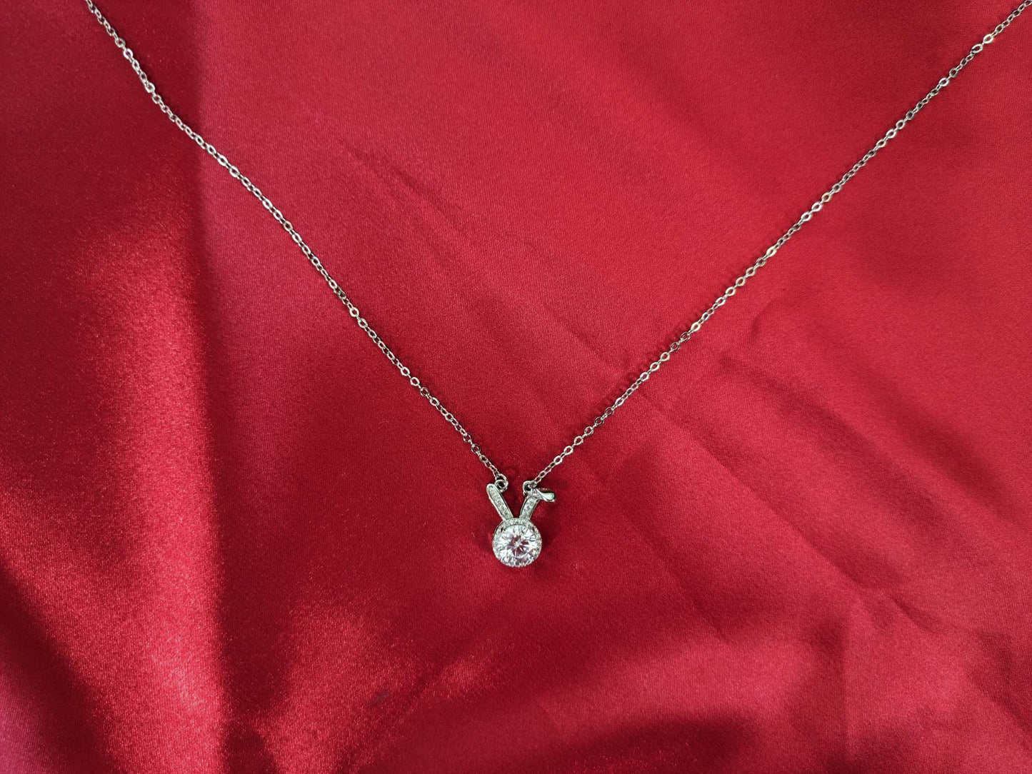 Moissanite Rabbit Pendant Necklace