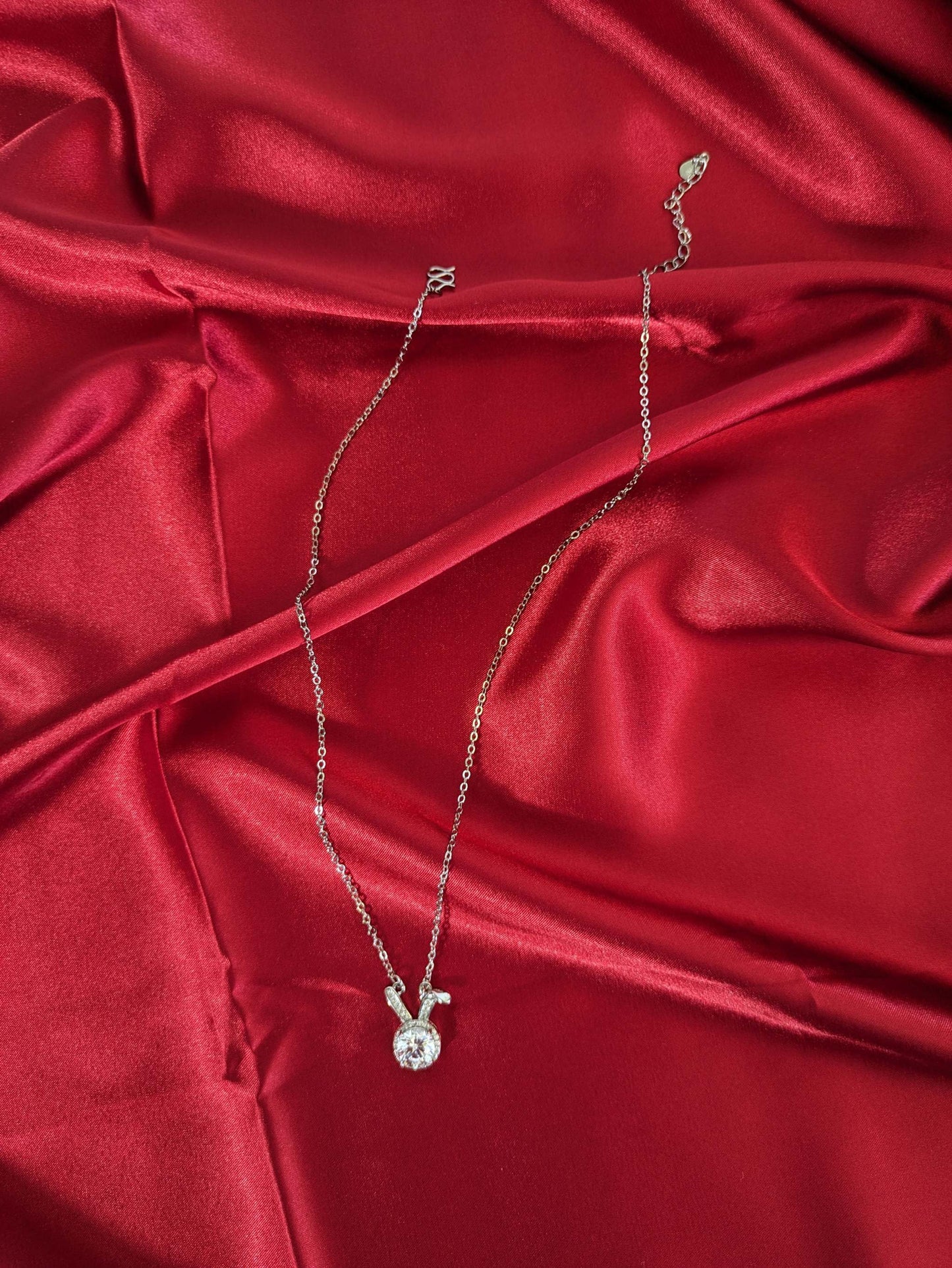 Moissanite Rabbit Pendant Necklace