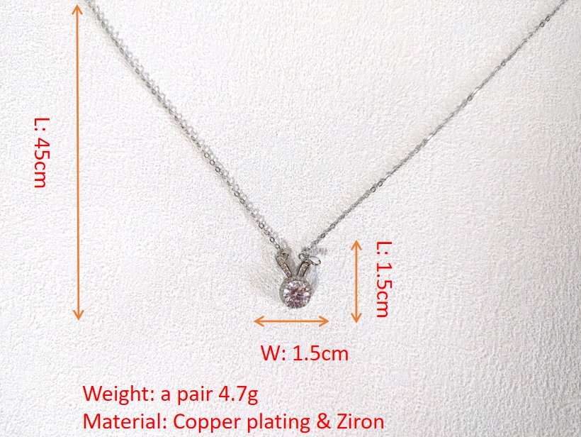 Moissanite Rabbit Pendant Necklace