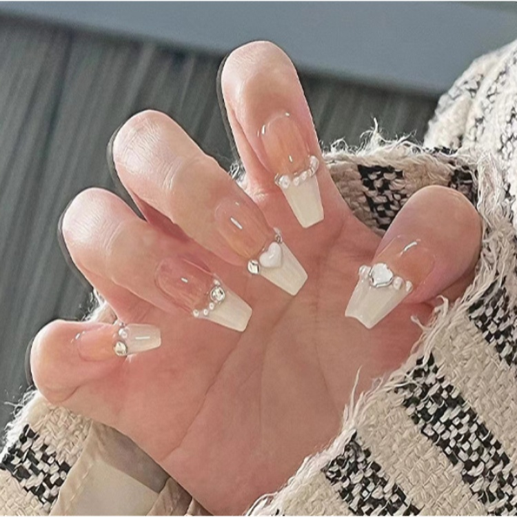 Milky Pearl Press On Nails