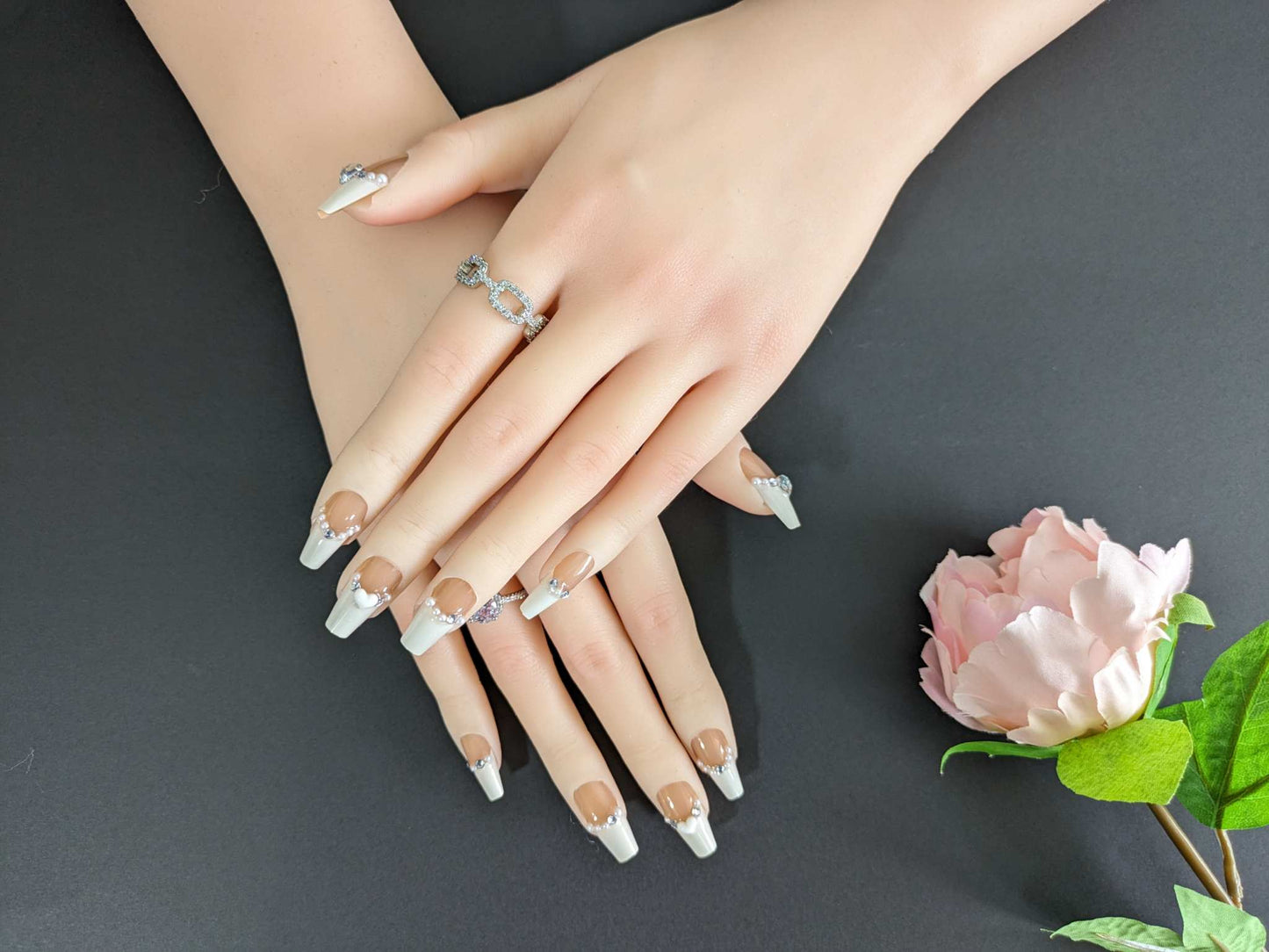 Milky Pearl Press On Nails