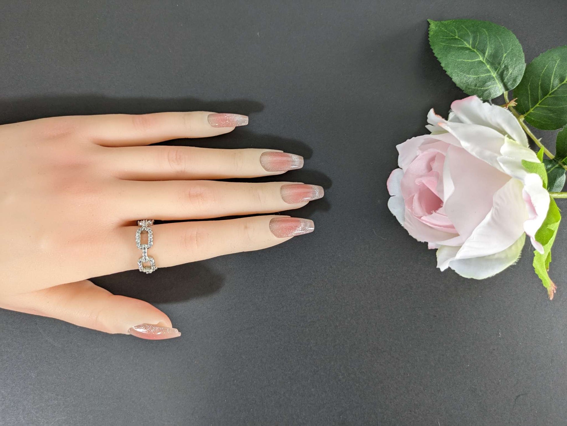 premium opal blush press on nails