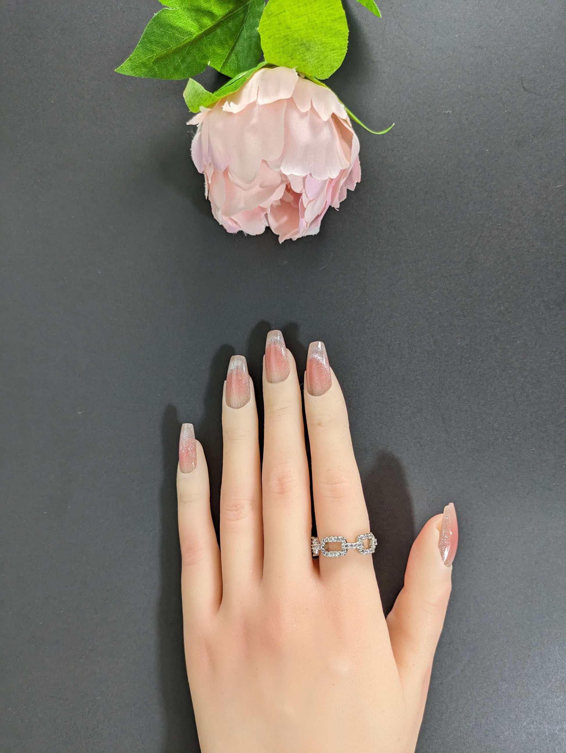 premium opal blush press on nails