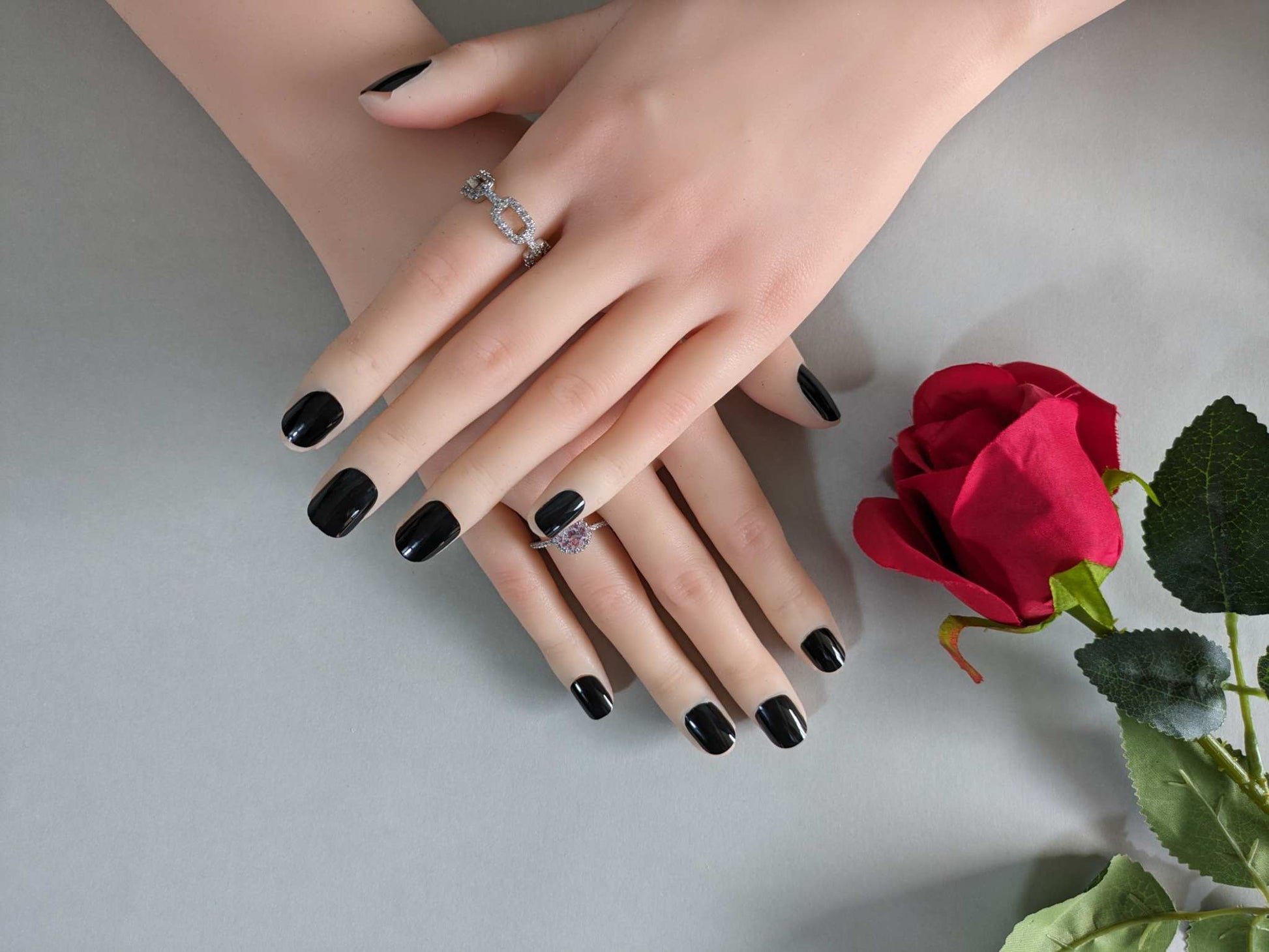 Pure Black Press On Nails