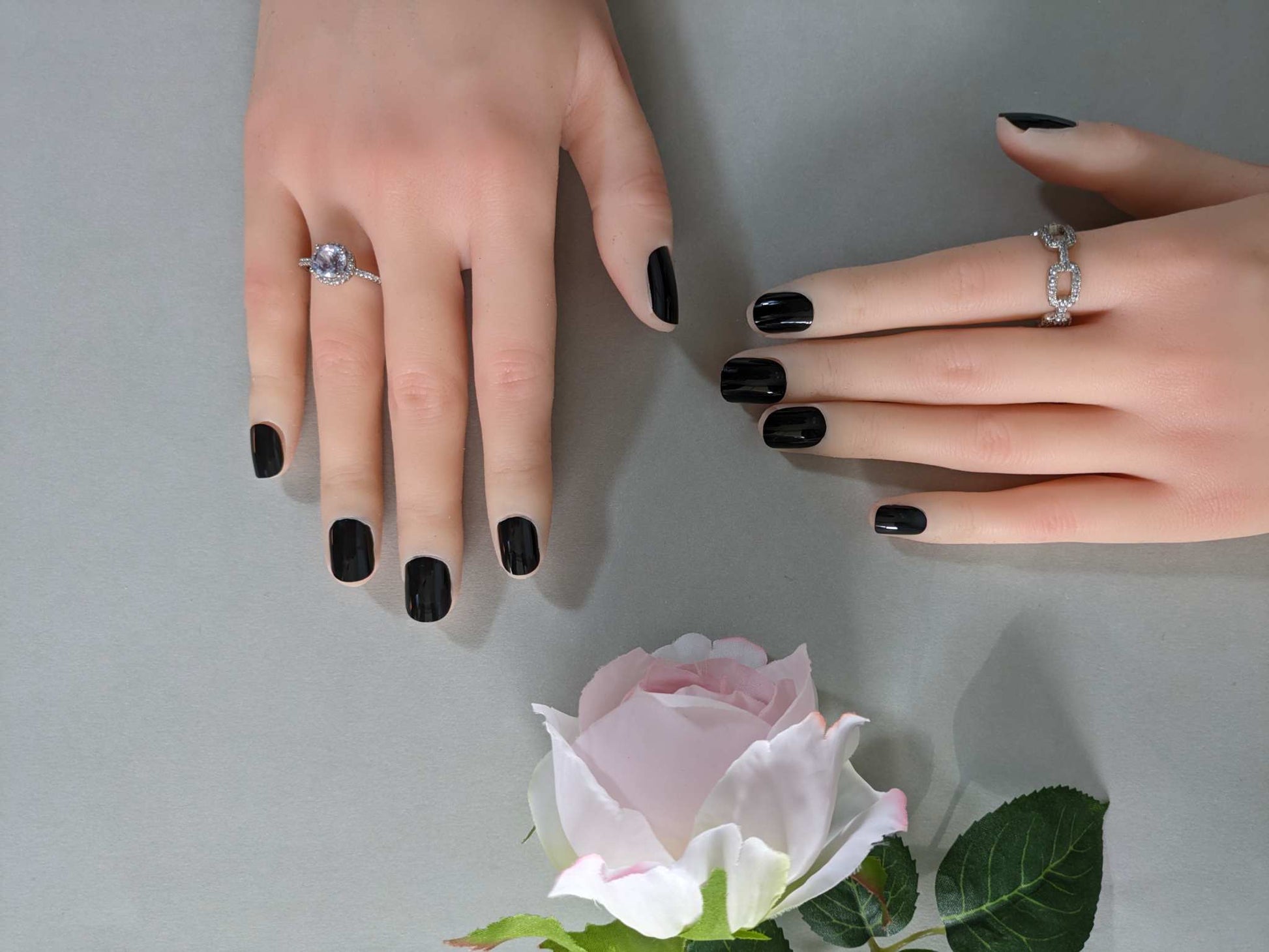 Pure Black Press On Nails