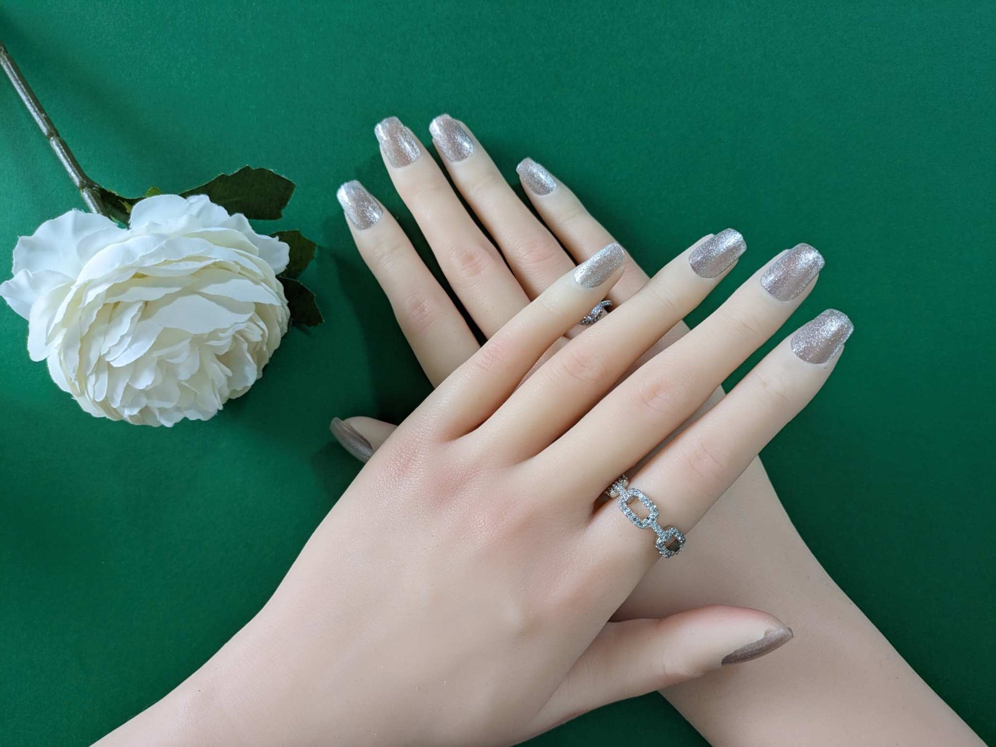 Premium White Wonderland press on nails