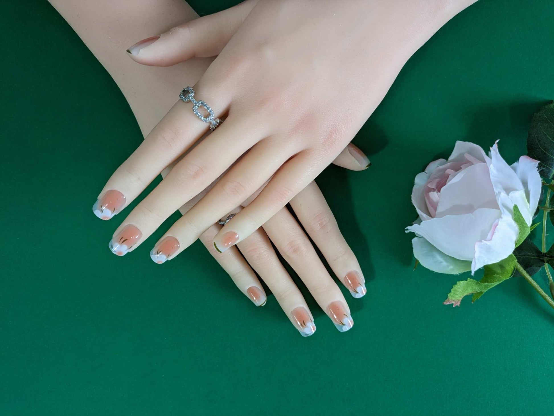 Icy Peach Press On Nails